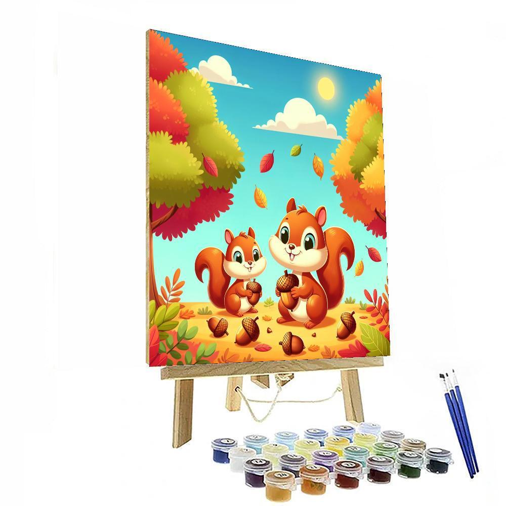 Adventurous Squirrel Family Paint By Numbers