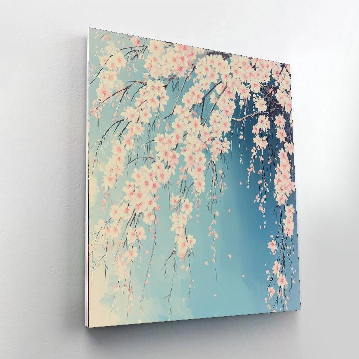 Hiroshige Inspired Whispers Of The Cherry Blossoms  Paint By Color