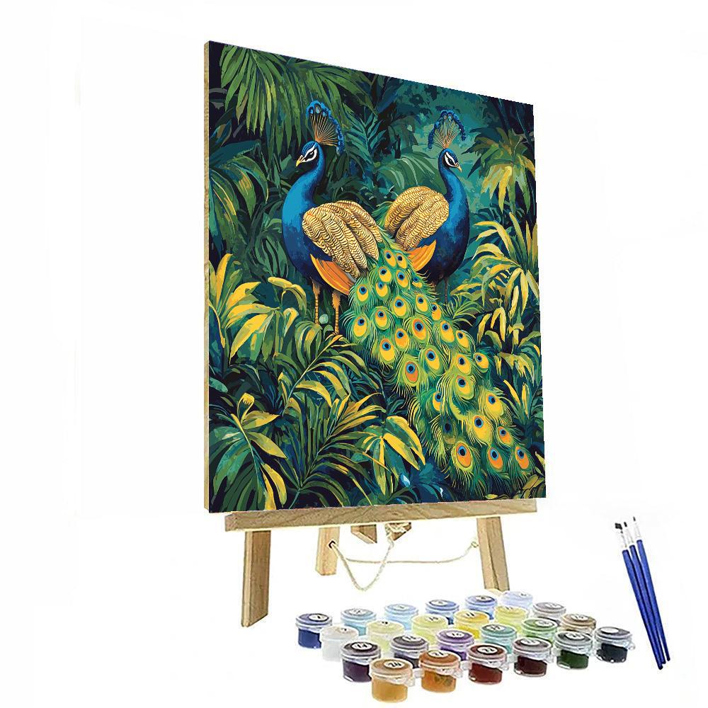 Henri Rousseau Inspired Dancing Peacocks  Paint By Numbers Kits