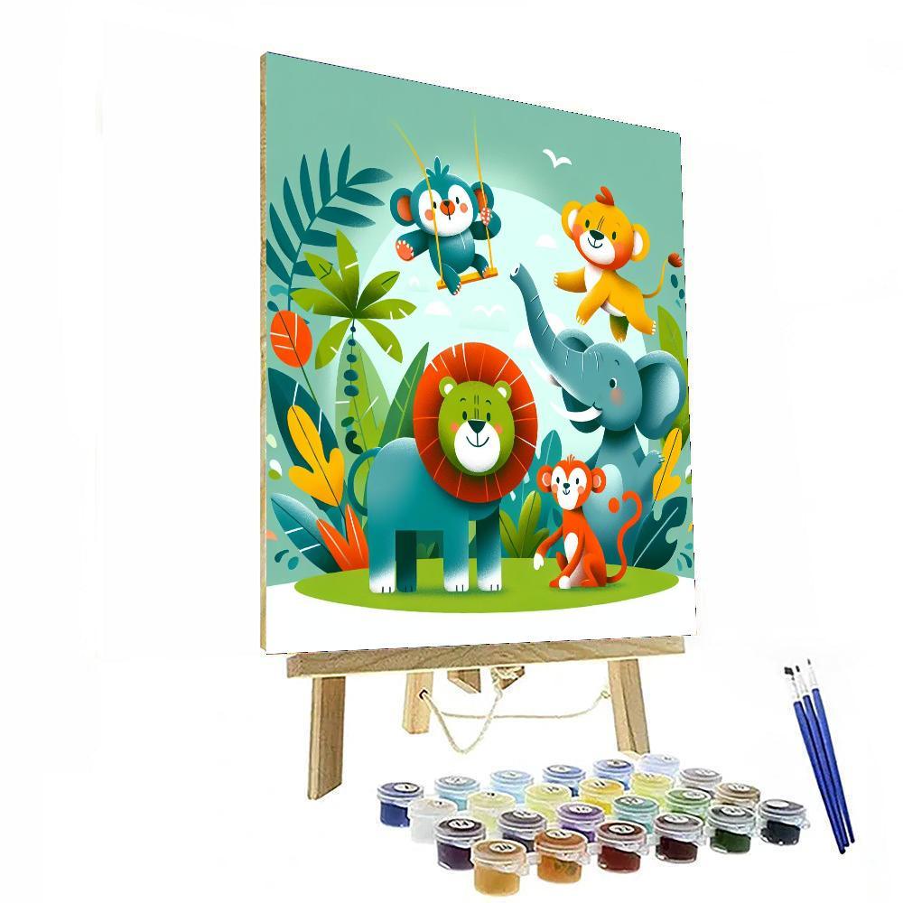 Adventures Of The Jungle Safari Paint By Numbers Art