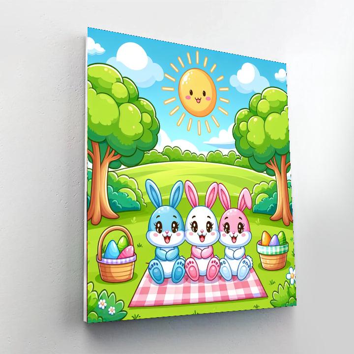 Friendly Bunnies Number Painting