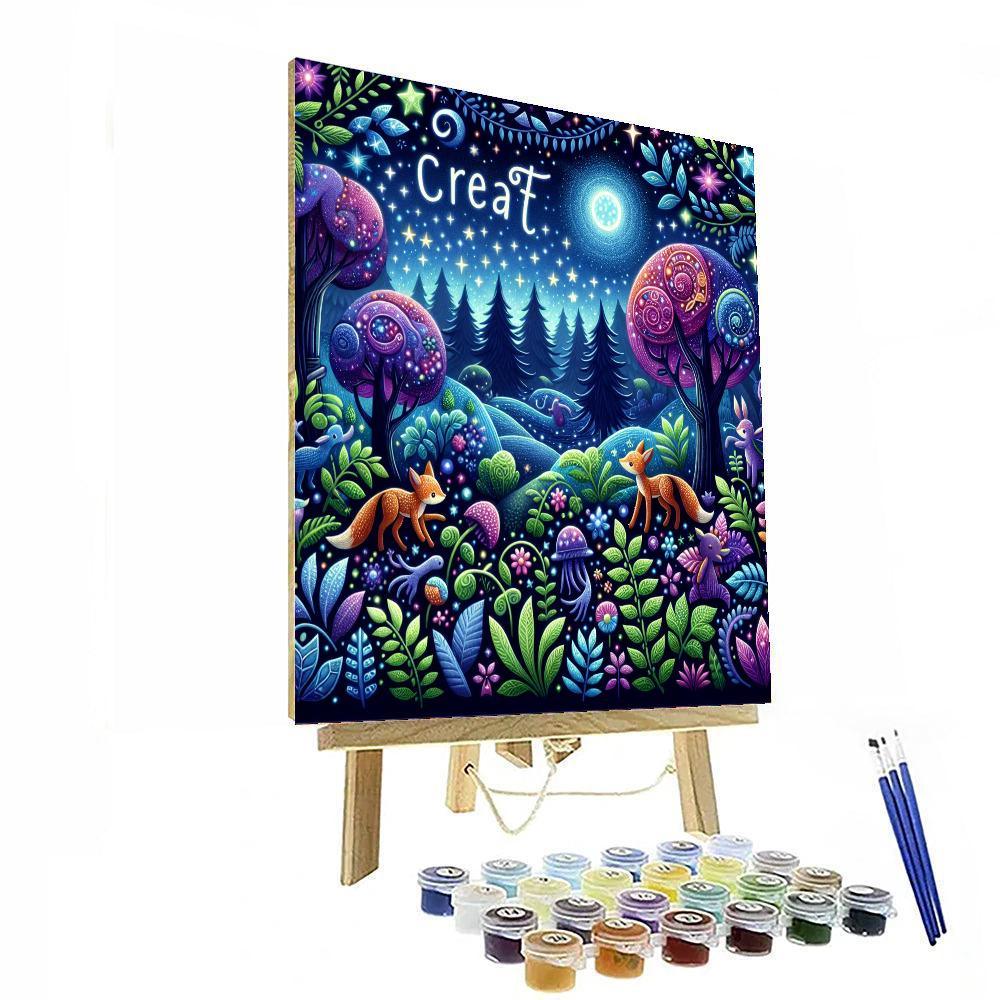 Starlit Forest Adventure Paint By Numbers