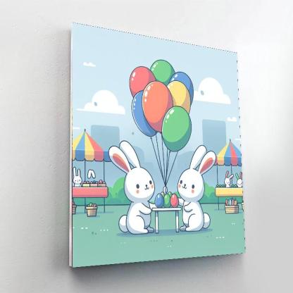 Bouncing Bunny Bazaar Number Painting