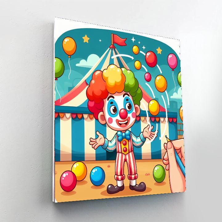 Cheerful Circus Clown Fun Paint By Number
