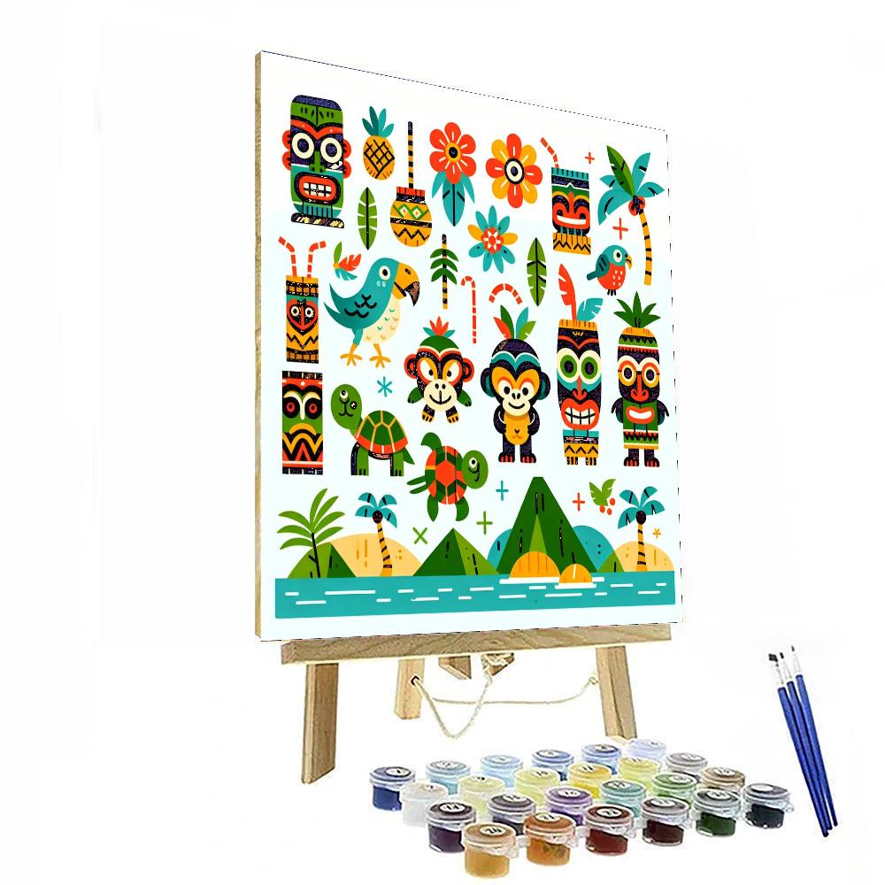 Tropical Tiki Island Painting By Numbers Kit