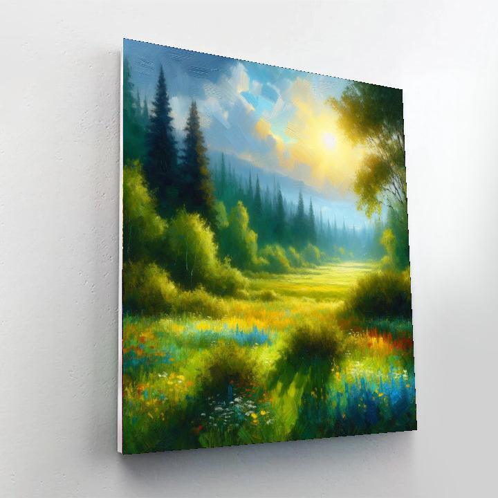 Sunlit Meadow Scenery Paint By Numbers Kits