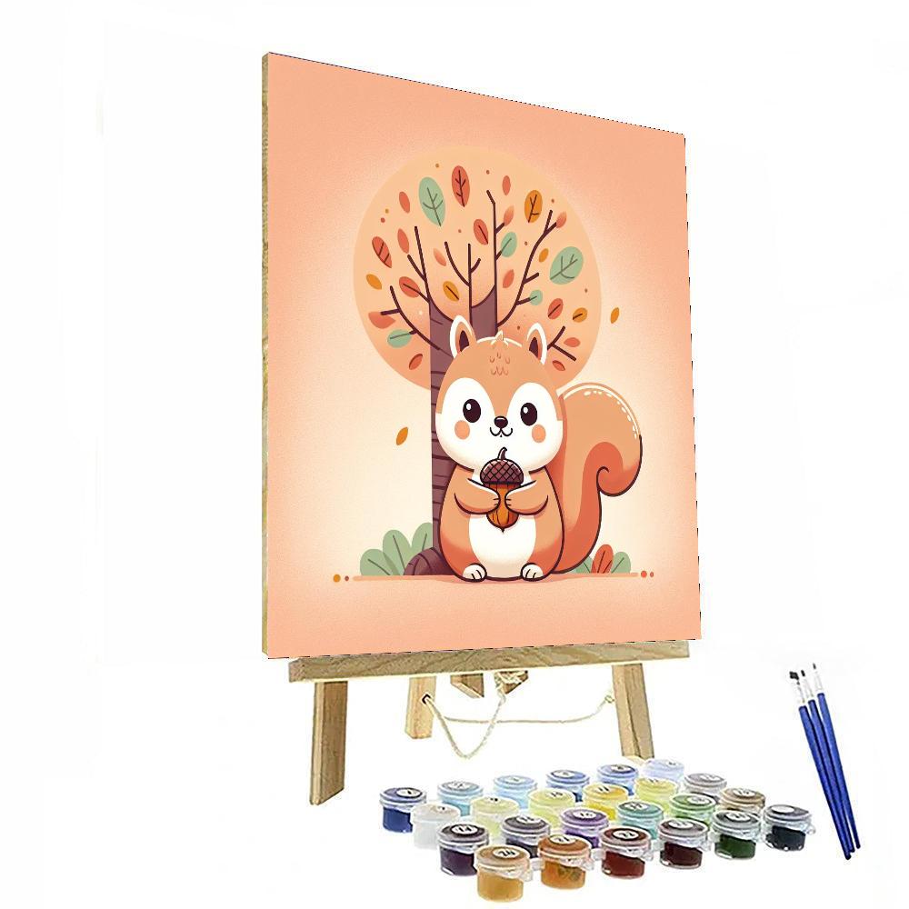 Snuggly Squirrel Paint By Numbers Art