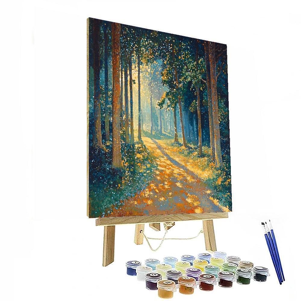 Georges Seurat Inspired Whimsical Woodland Realm  Paint By Numbers Art