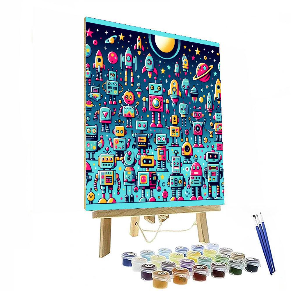 Galactic Robot Party Numbered Painting Kits