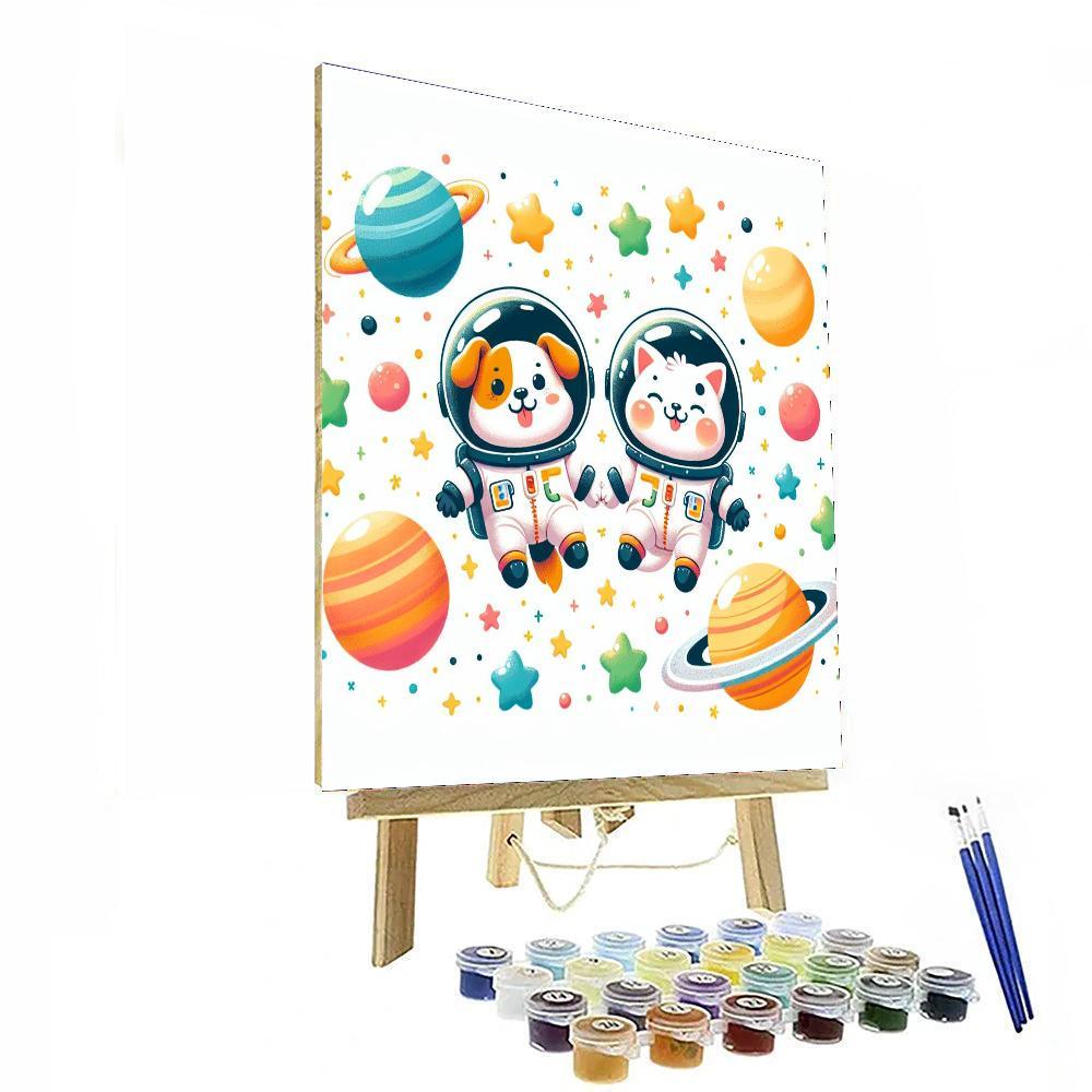 Space Animals Paint By Numbers Art