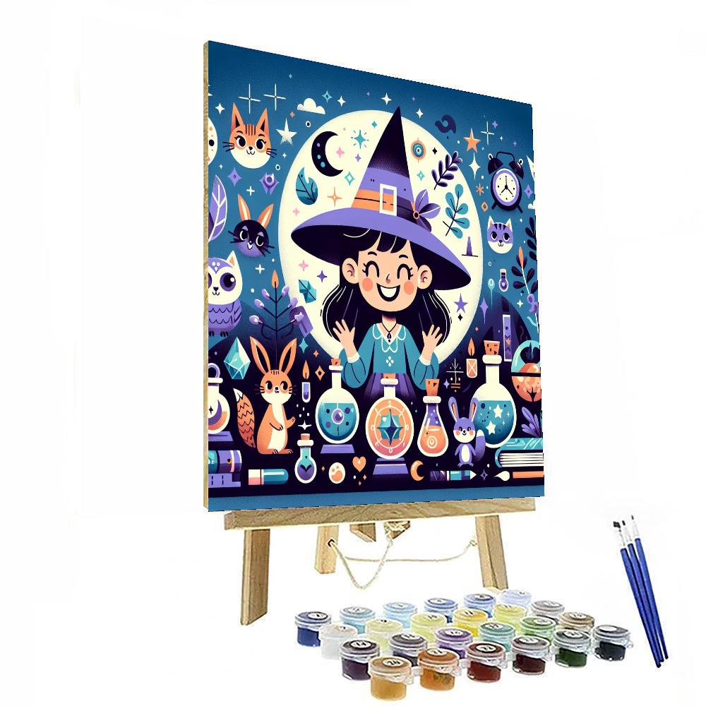Whimsical Witch Paint By Numbers Art