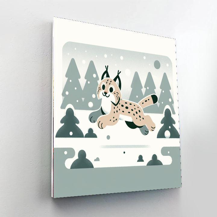 Lively Lynx Leap Number Painting