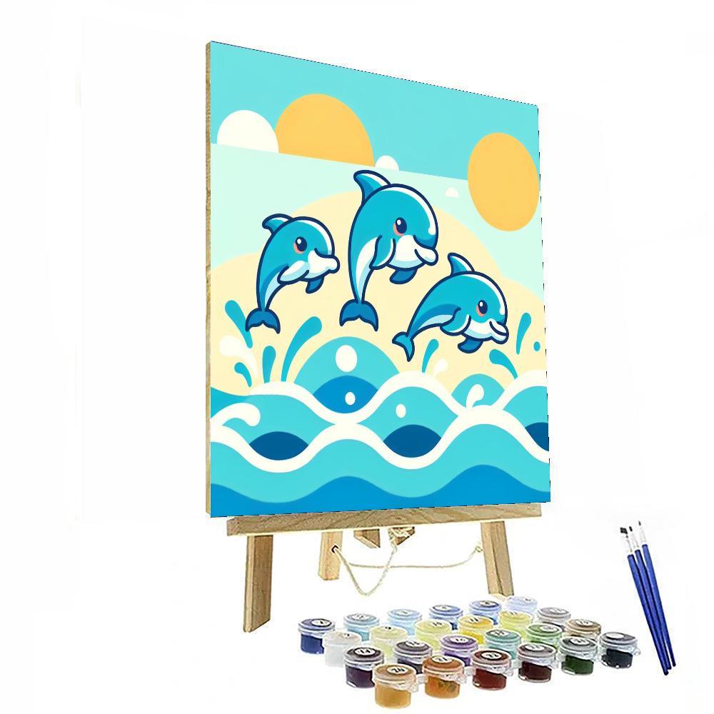 Seaside Dolphin Play Painting Number Kit
