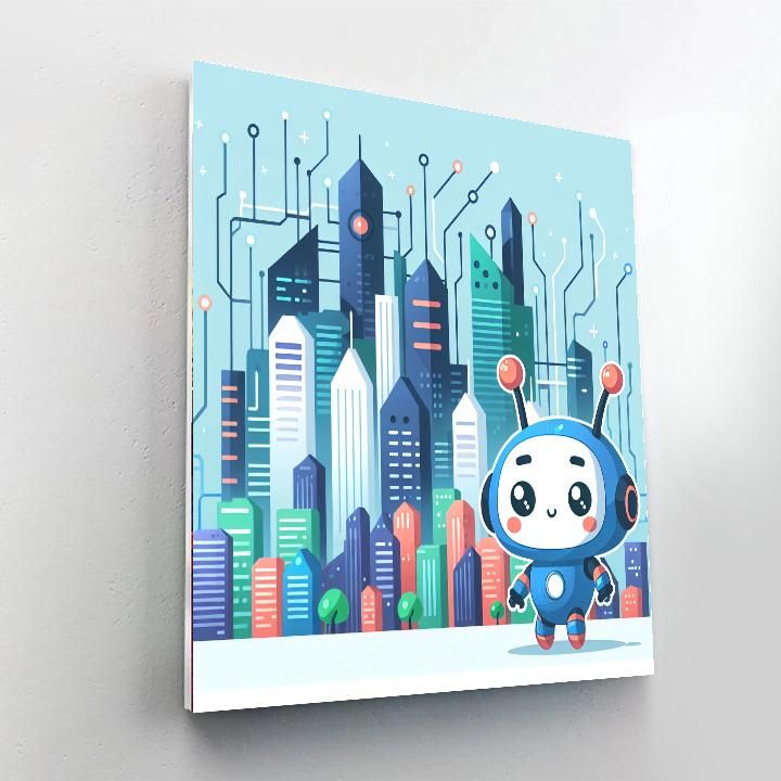 Robot's Circuit City Exploration Paint By Numbers Kits