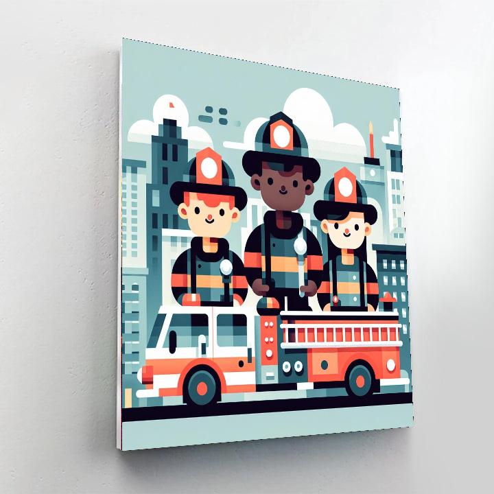 Firefighter Hero Numbered Painting Kits