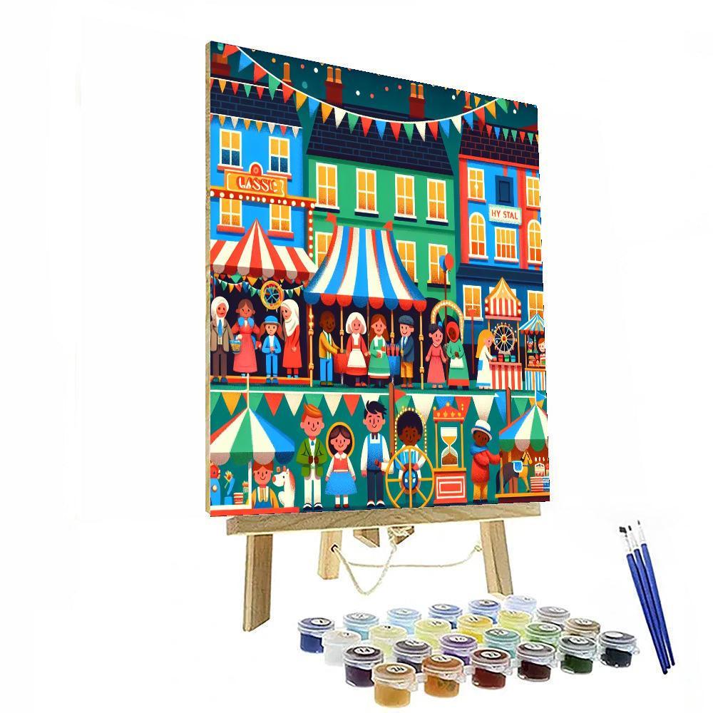 Festive Village Fair Painting By Numbers Kit