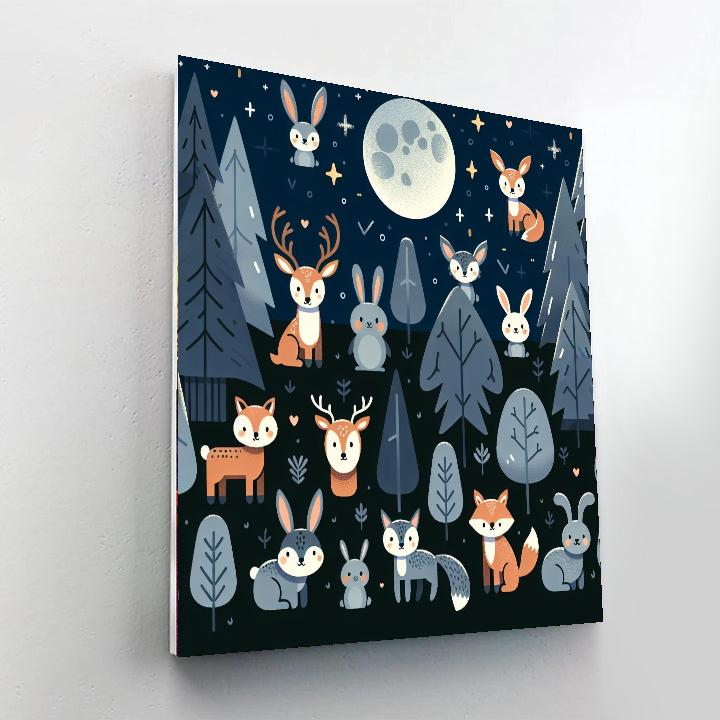Moonlit Woodland Creatures Paint By Numbers