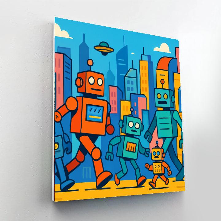 Robot City Metropolis DIY Paint By Numbers