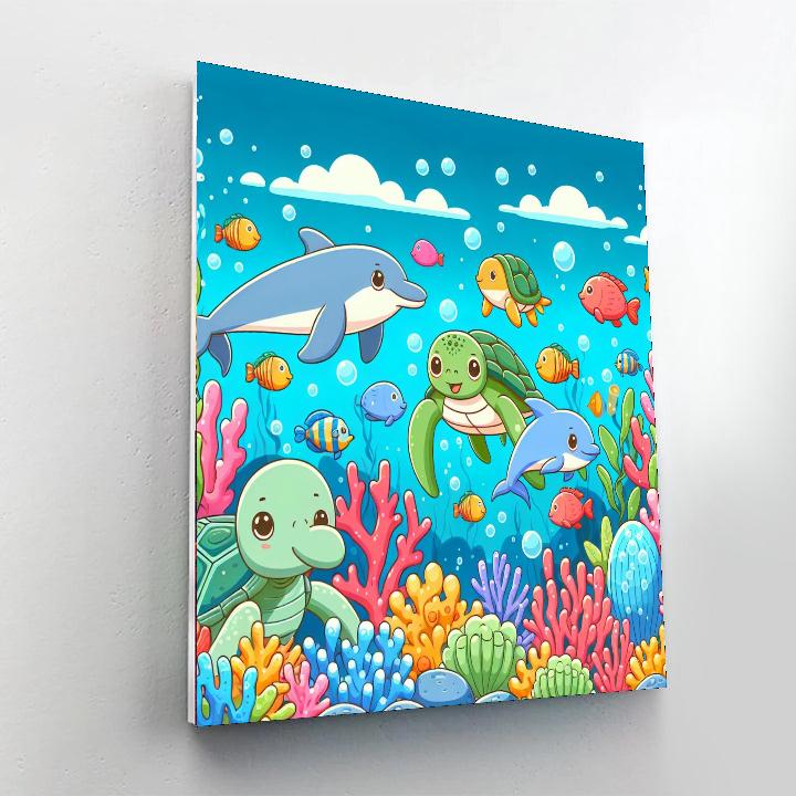Colorful Creatures Of The Sea Painting Number Kit
