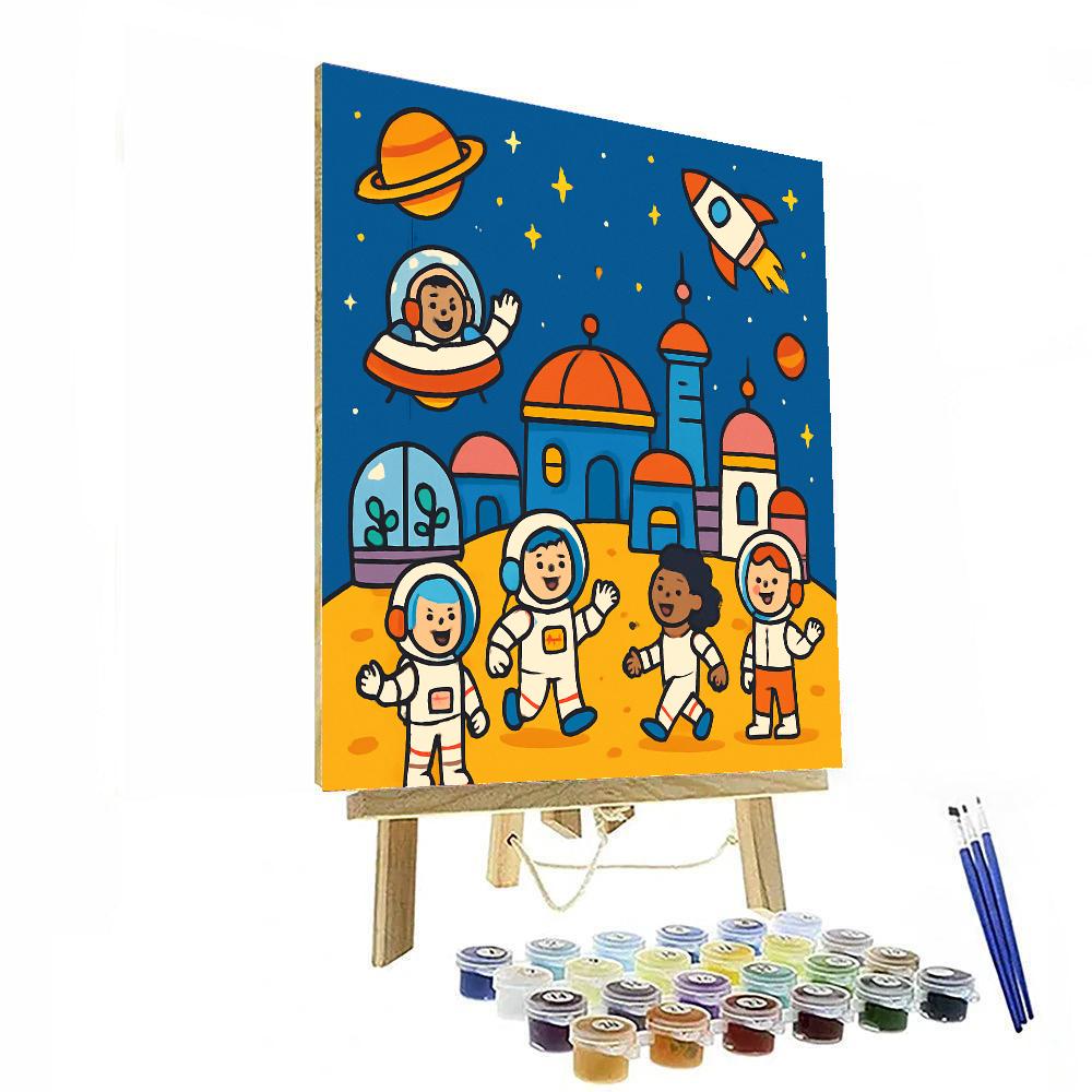 Playful Space Colony Numbered Painting Kits