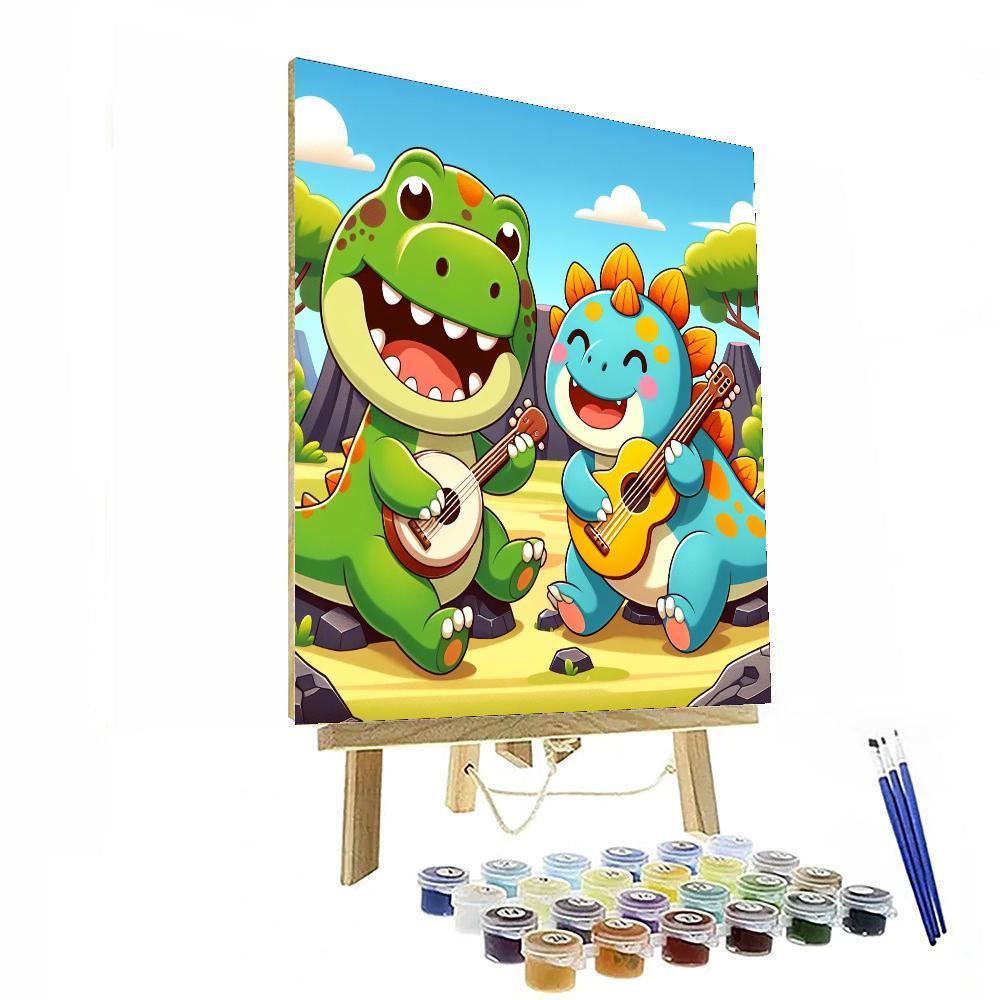 Funky Dinosaur Band Paint By Numbers