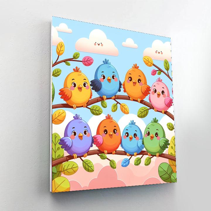 Colorful Bird Watchers Paint By Numbers