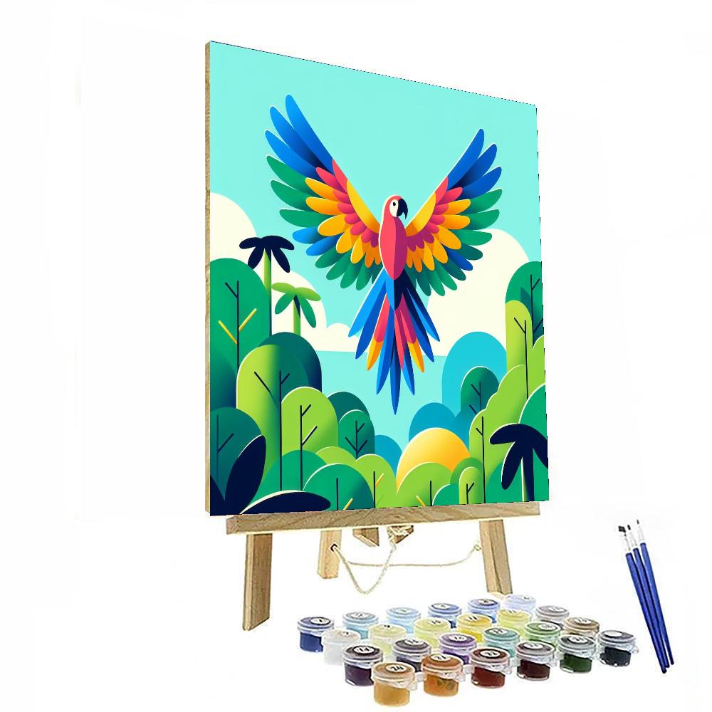 Flying Parrot Adventure Painting Number Kit