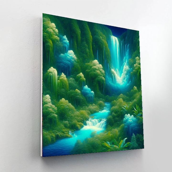 Enchanted Waterfall Retreat DIY Paint By Numbers