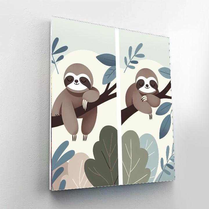 Sleepy Sloths Numbered Painting Kits