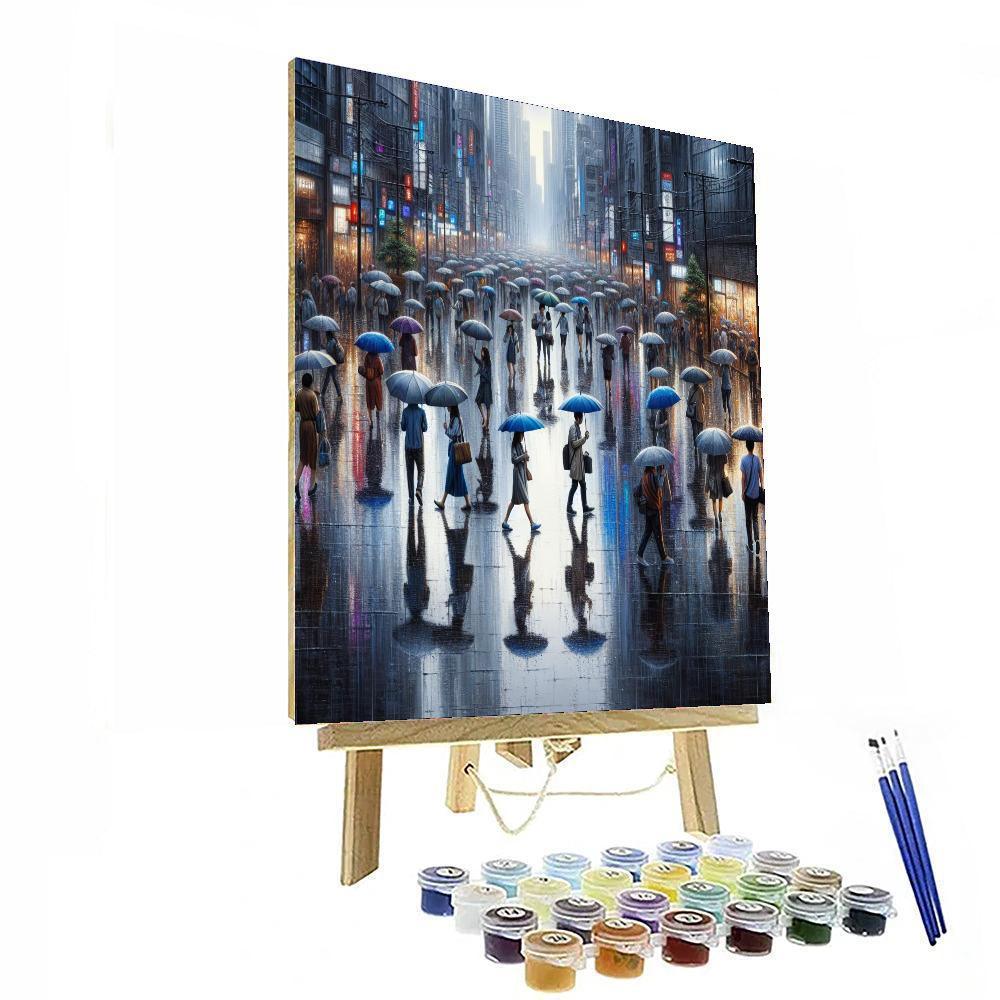 Urban Rainy Day Painting Number Kit