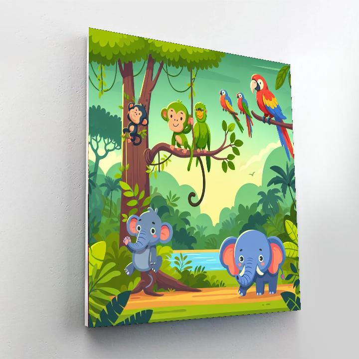 Jungle Friends Extravaganza Painting By Numbers Kit