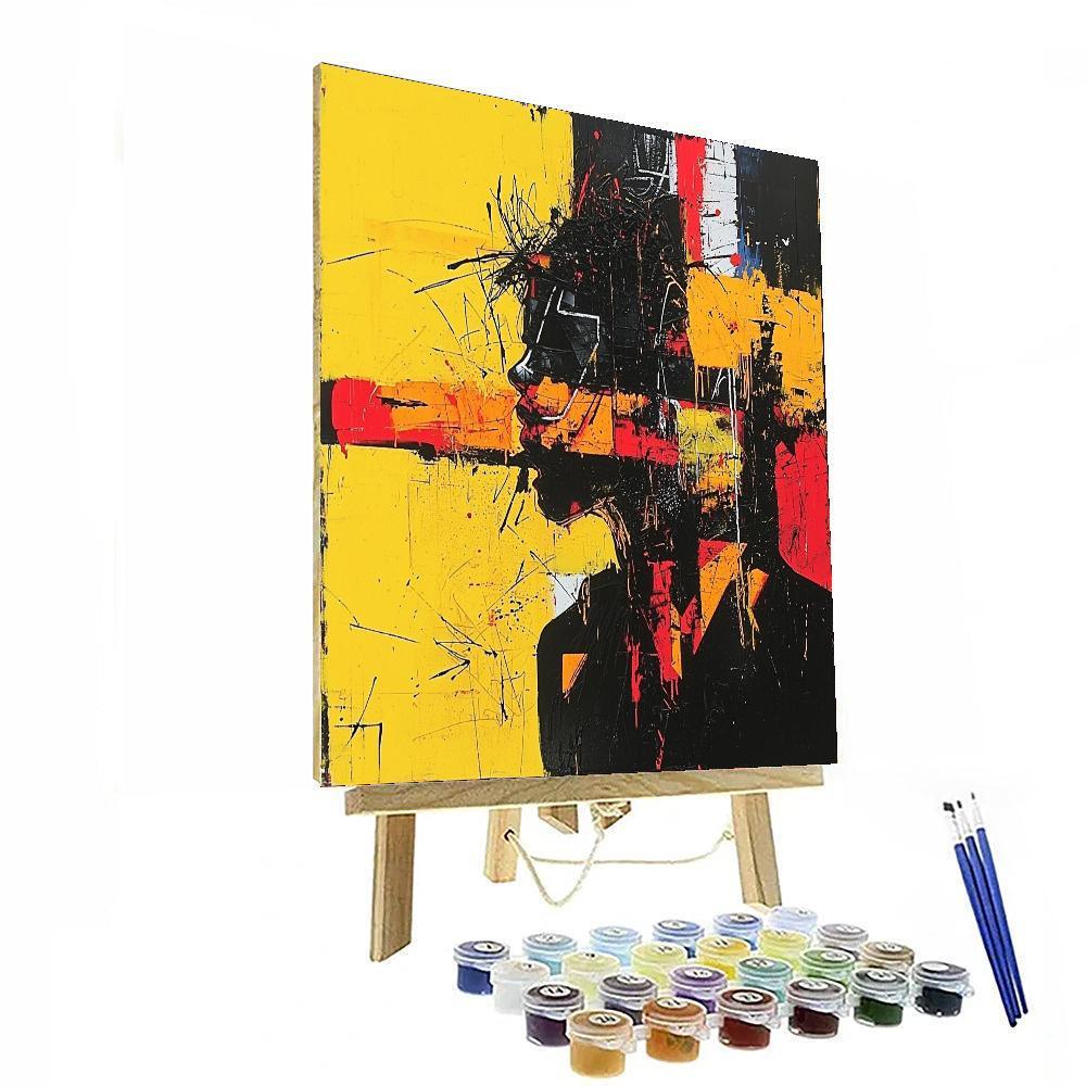 Jean-Michel Basquiat Inspired Fractured Reality  Paint By Color