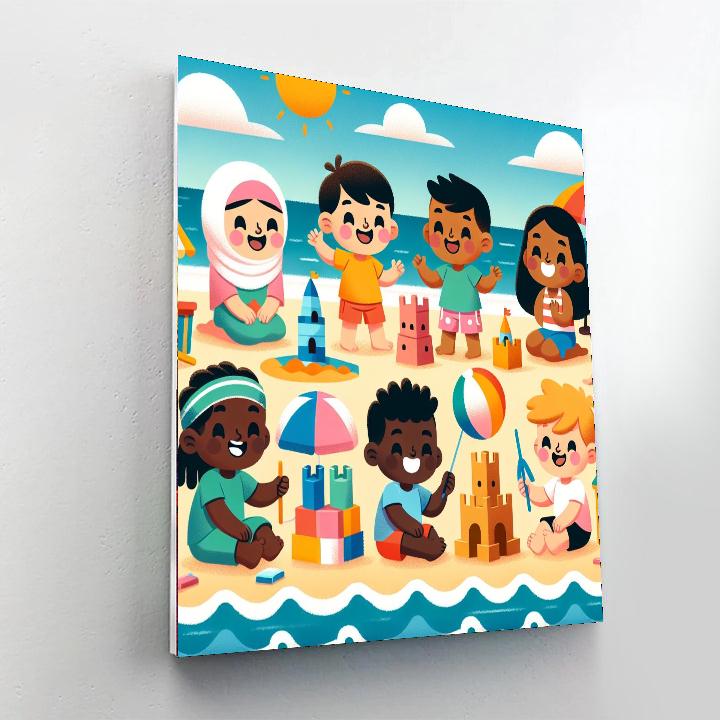 Adventurous Beach Day Number Painting