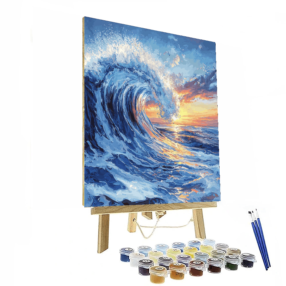 Katsushika Hokusai Inspired Waves Of Tranquility  Paint By Color