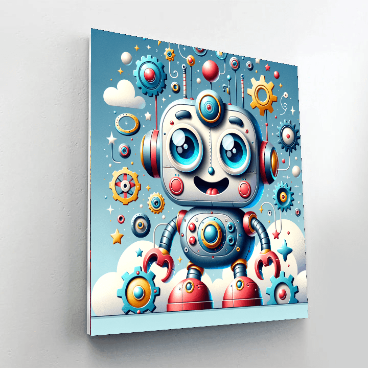 Happy Robot Adventure Painting By Numbers Kit