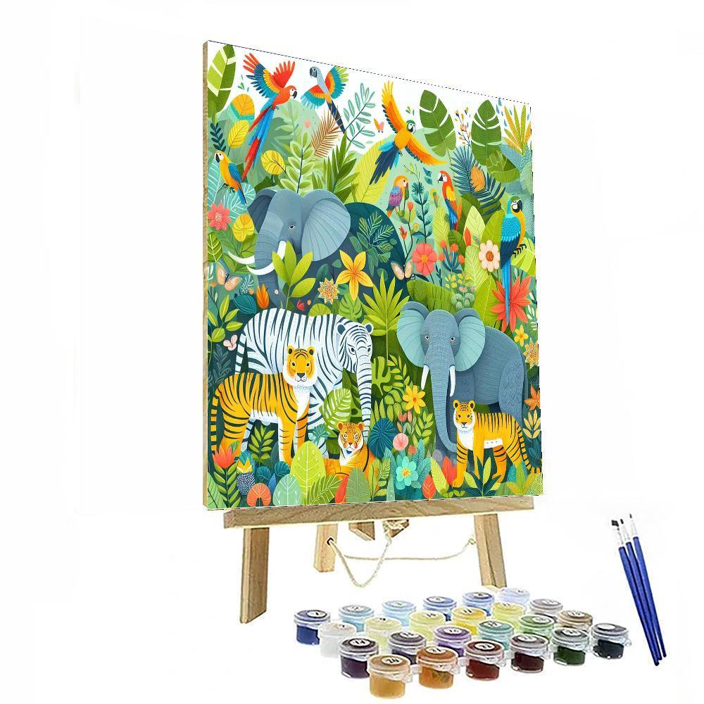 Colorful Wildlife Expedition Painting Number Kit