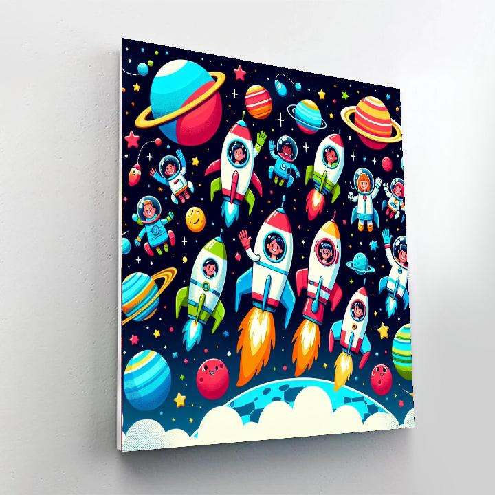 The Great Space Race Number Painting