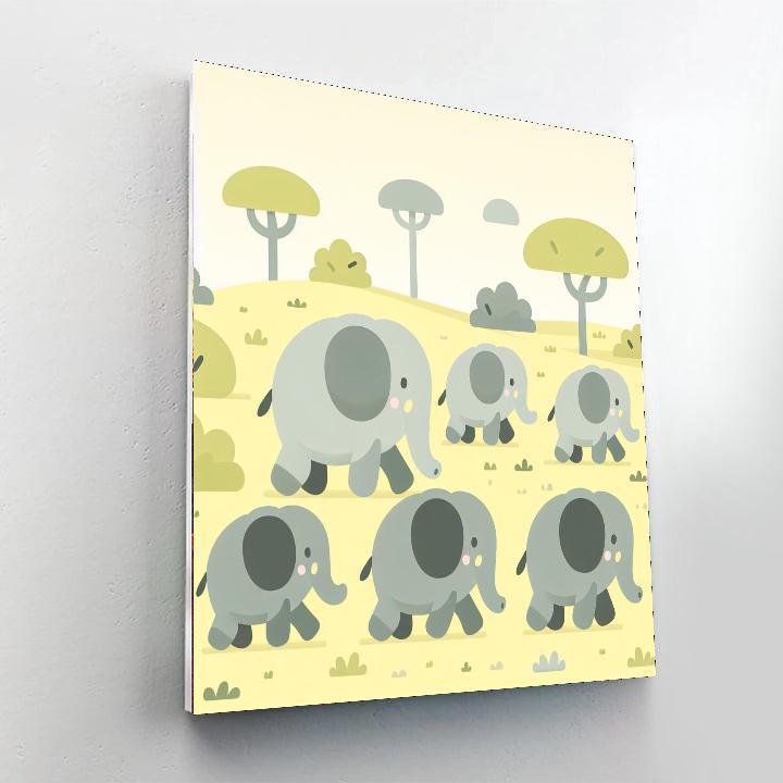 Energetic Elephant Parade Paint By Numbers Kits