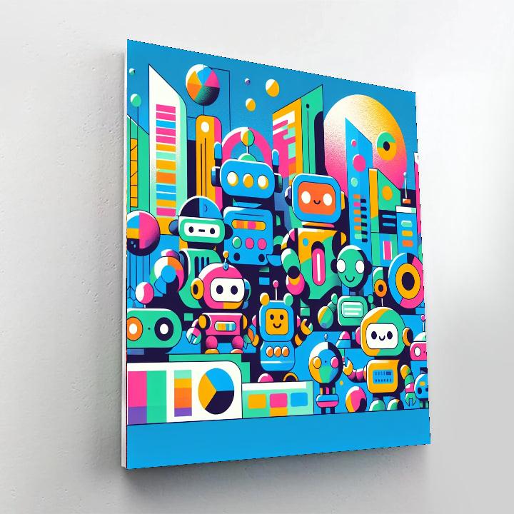 Futuristic Robot World Painting By Numbers Kit