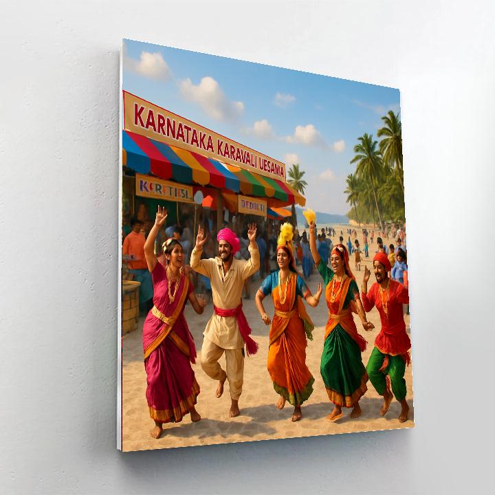 Karnataka Karavali Utsava - India Painting Number Kit