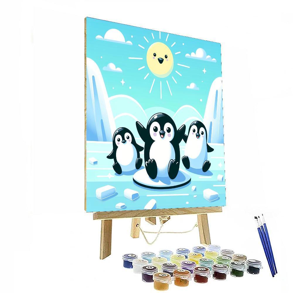 Charming Penguin Family Paint By Numbers Kits