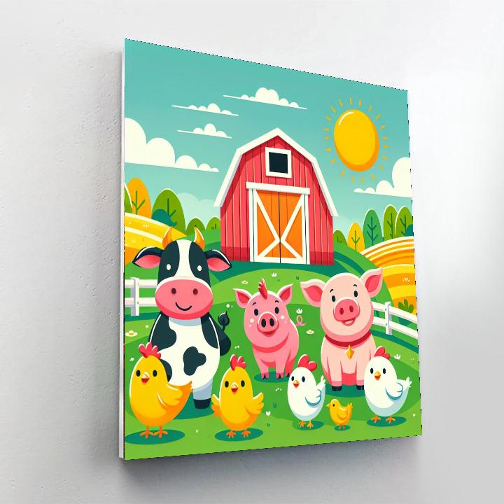 Farm Friends Forever Number Painting