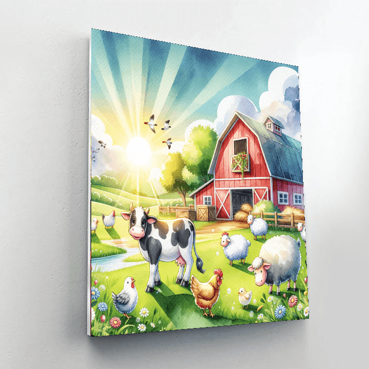 Sunny Farm Friends Painting Number Kit
