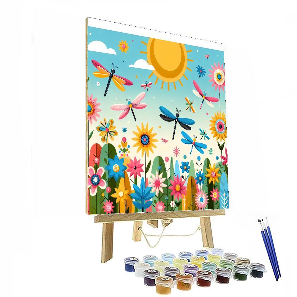 Fantastic Dragonfly Garden Painting By Numbers Kit
