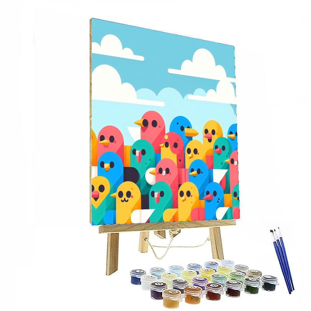 Chirpy Bird Parade Numbered Painting Kits