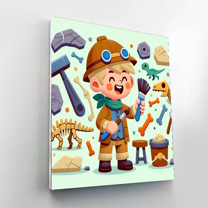 Dinosaur Excavation Number Painting
