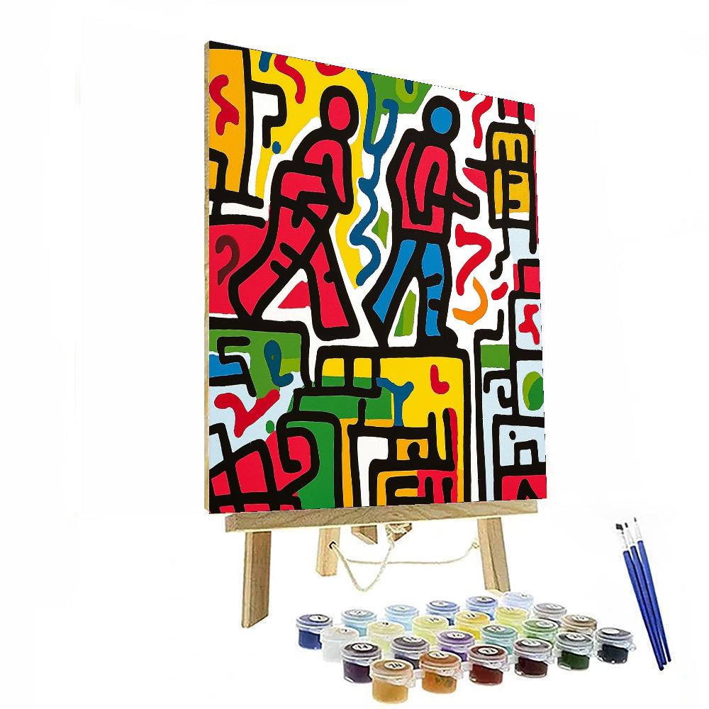 Haring Inspired Urban City Vibes  Number Painting
