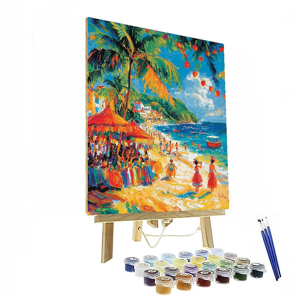 Frida Kahlo Inspired Festive Beachside Fiesta  Paint By Number
