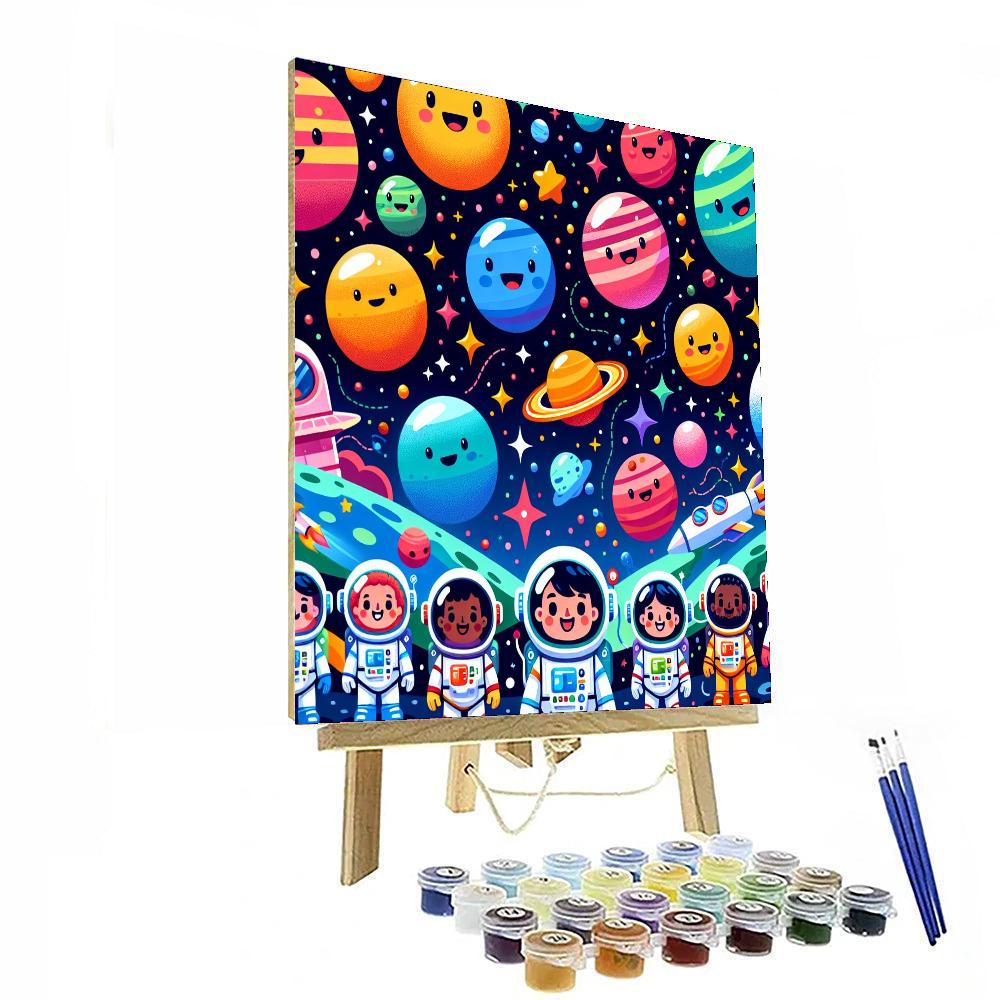 Artistic Space Journey Number Painting