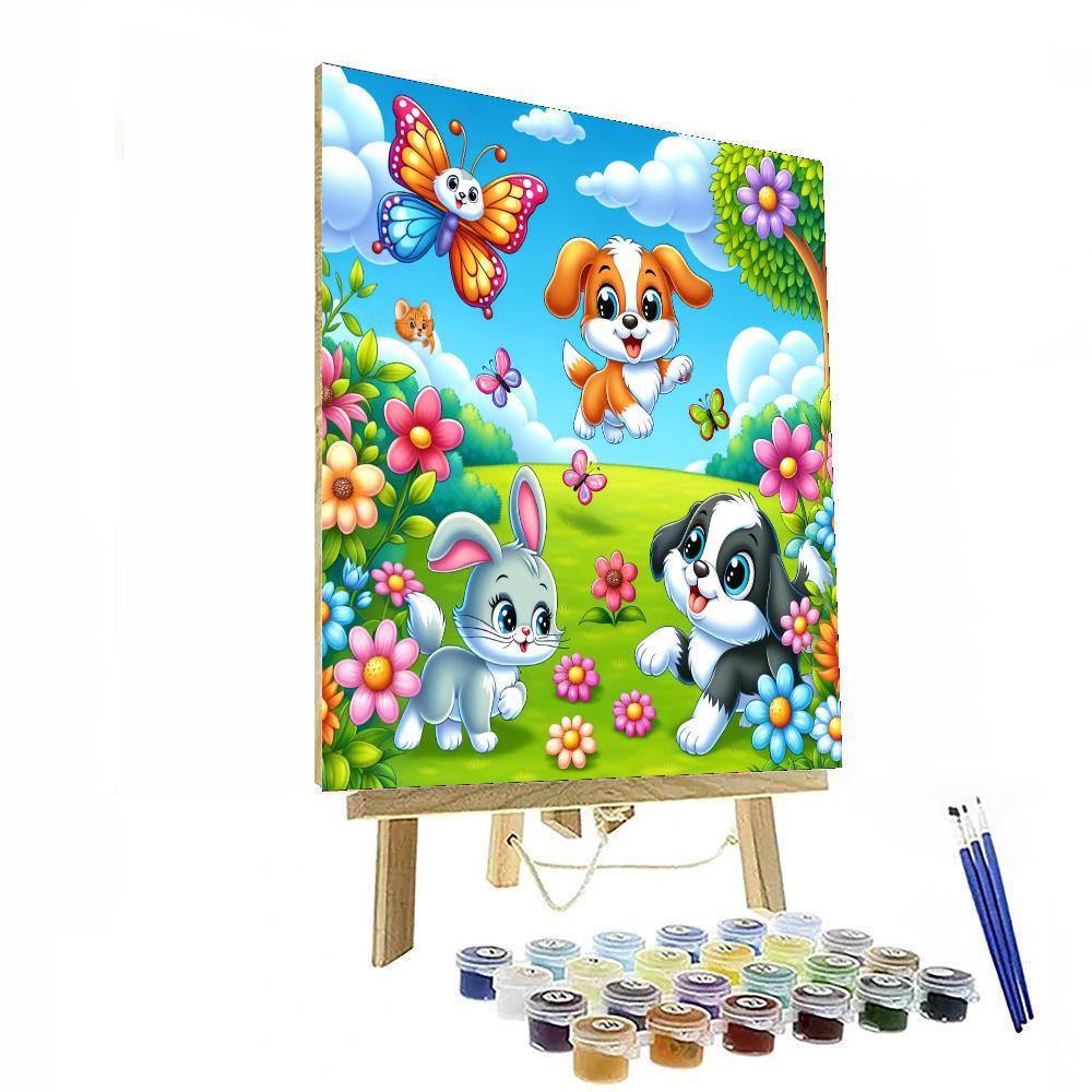 Joyful Pet Play Day Numbered Painting Kits